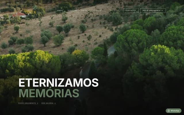 Líquen Events website, with its opening film playing